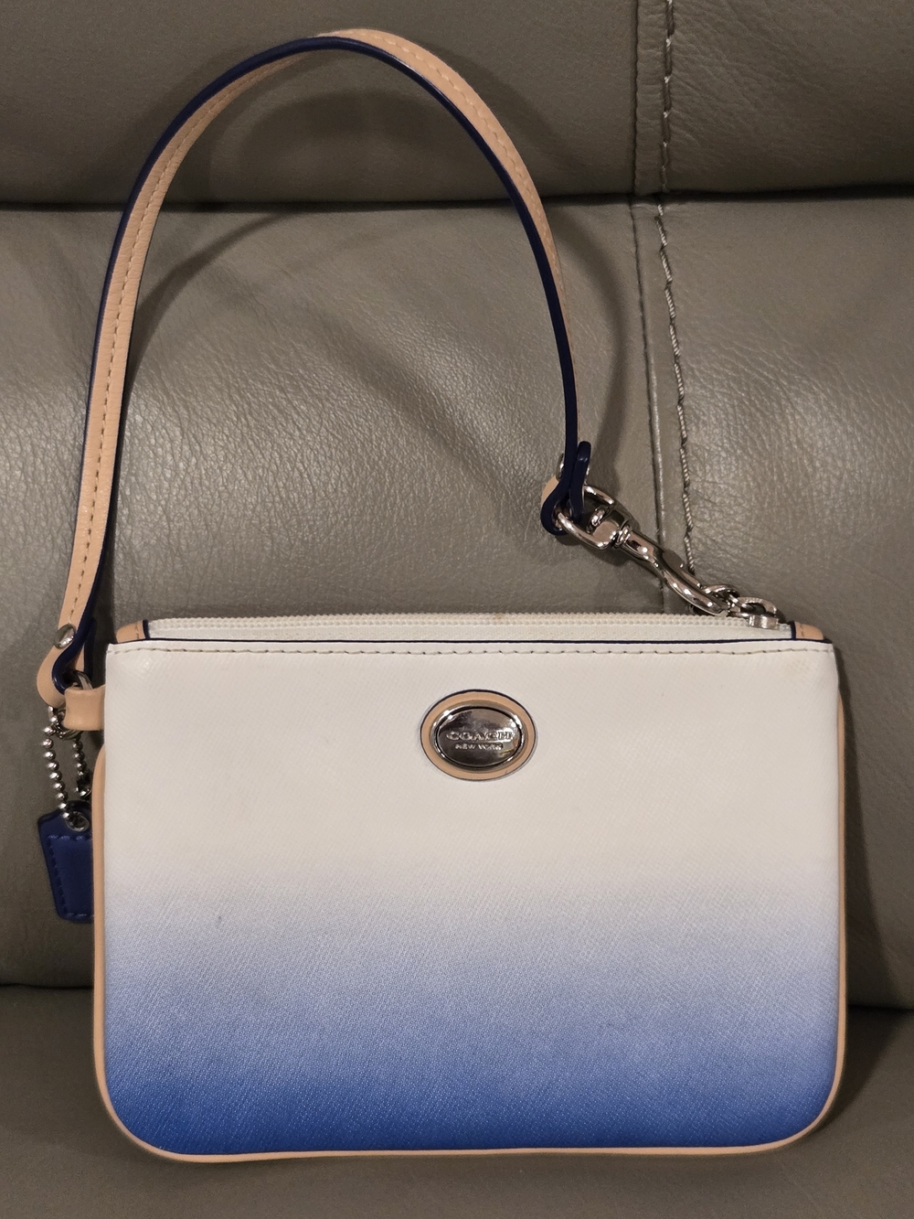 Coach Wristlet - Ombre Blue and White